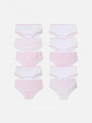 Ropa Interior Primark 10Pack Contrast Trim Briefs Niños Rosas | 4716CJTDI