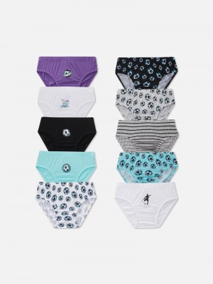 Ropa Interior Primark 10Pack Football Print Briefs Niños Multicolor | 6321TVMLX