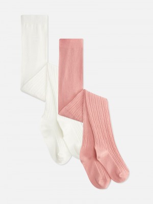 Ropa Interior Primark 2Pack Cable Knit Tights Niños Rosas | 8026WXONE