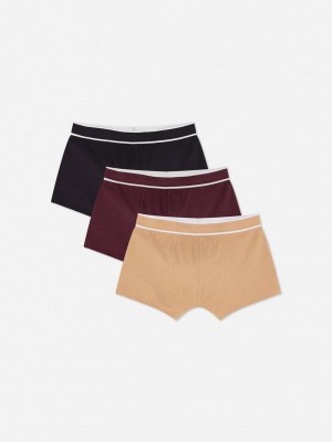 Ropa Interior Primark 3Pack Boxer Briefs Hombre Burdeos | 0827YPNIC