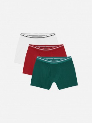 Ropa Interior Primark 3Pack Boxer Briefs Hombre Rojas | 4908JYREI