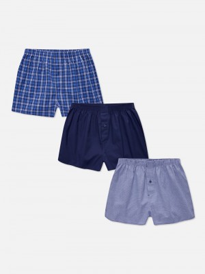 Ropa Interior Primark 3Pack Boxers Hombre Azul Marino | 7594GPKTA