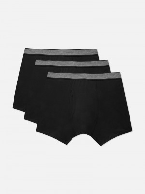 Ropa Interior Primark 3Pack Essential Boxer Briefs Hombre Negras | 8739OGHTR