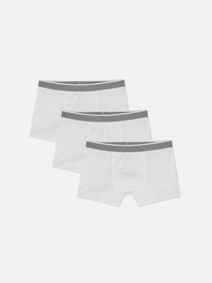 Ropa Interior Primark 3Pack Essential Boxer Briefs Hombre Blancas | 0182NVYRL