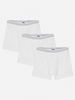 Ropa Interior Primark 3Pack Essential Boxer Briefs Hombre Blancas | 7946KEYIN