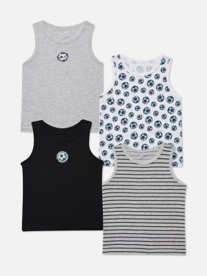 Ropa Interior Primark 4Pack Football Print Vests Niños Multicolor | 9467RBNSG