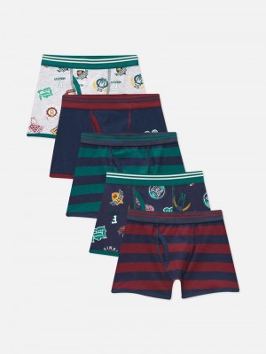 Ropa Interior Primark 5Pack Academia Print Boxer Briefs Niños Multicolor | 0159GTWON