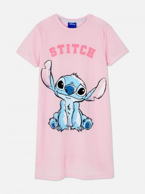 Ropa Interior Primark Disney's Lilo and Stitch Oversized Print Sleep Tee Niños Rosas | 4836NTPVE