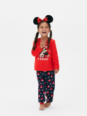 Ropa Interior Primark Disney's Minnie Mouse Fleece Pajama Set Niños Rojas | 5643DFHMB