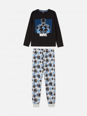 Ropa Interior Primark Marvel Black her Pajama Set Niños Negras | 6804ONJBE