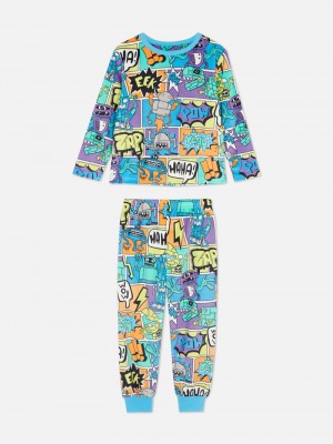 Ropa Interior Primark Robot Comic Pajama Set Niños Multicolor | 5478VOPUR