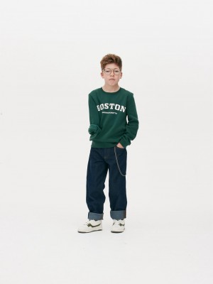 Ropa Primark Boston Print Sweat Niños Verde | 7618WOMNZ