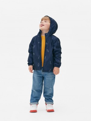 Ropa Primark Dinosaur Packable Rain Jacket Niños Azul Marino | 2418FRZTP