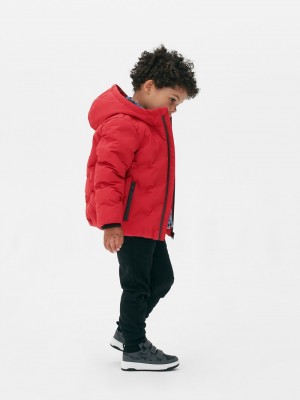 Ropa Primark Encapuchado Puffer Jacket Niños Rojas | 6380HTOQW