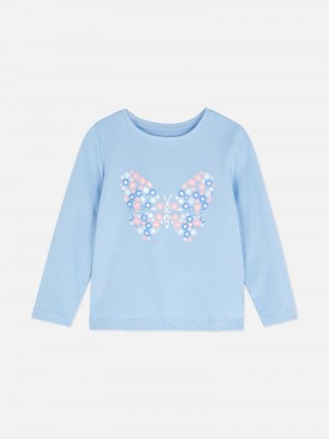 Ropa Primark Floral Estampadas Long Sleeve Niños Azules | 5243BASXQ