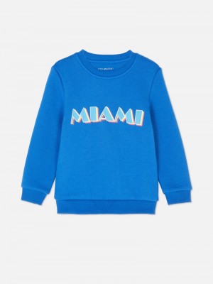 Ropa Primark Miami Print Sweat Niños Azules | 0359FVJMW