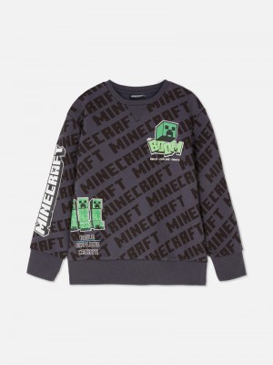 Ropa Primark Minecraft Creeper Print Sweat Niños Negras | 0742EKIXB