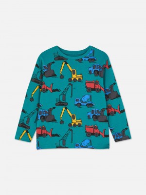 Ropa Primark Printed Long Sleeve Niños Turquesa | 4687KOIEJ