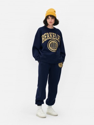 Sudaderas Primark Berkeley Varsity Sweat Mujer Azul Marino | 6385QXCVF