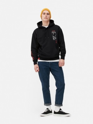 Sudaderas Primark Cobra Kai Logo Hoodie Hombre Negras | 5342JBZIM