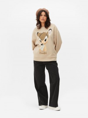 Sudaderas Primark Disney’s Bambi Oversized Sweat Mujer Marrones | 9235HGCFD