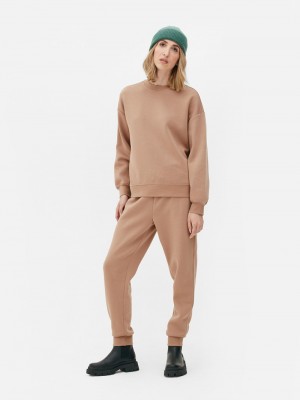 Sudaderas Primark Essential Crew Neck Sweat Mujer Beige | 7284ZWQIJ