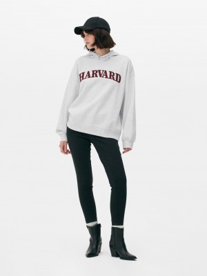 Sudaderas Primark Harvard Oversized Hoodie Mujer Gris | 4780MROVT