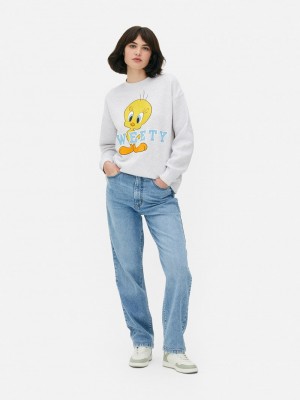 Sudaderas Primark Looney Tunes Tweety Pie Sweat Mujer Gris | 4862GMVBY