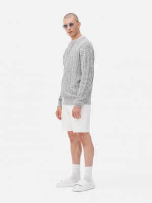 Suéteres Primark Cable Knit Panel Hombre Gris | 7609JRIDX