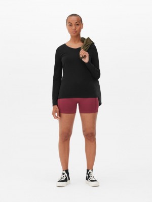 Tops Primark VNeck Long Sleeve Mujer Negras | 7819CTLEW