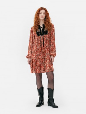 Vestido Primark Paisley Mini Smock Mujer Naranjas | 8216UNYRM