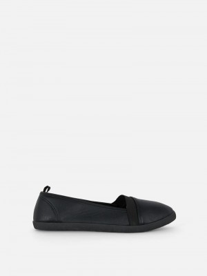 Zapatillas Primark Faux Cuero SlipOn Mujer Negras | 2350OHQYK