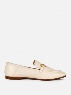 Zapatos Planos Primark Faux Cuero Snaffle Loafers Mujer Blancas | 0451SPQCM