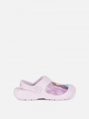 Zapatos Primark Disney’s Frozen Fleece Forro Clogs Niños Moradas Claro | 8470QOJGE