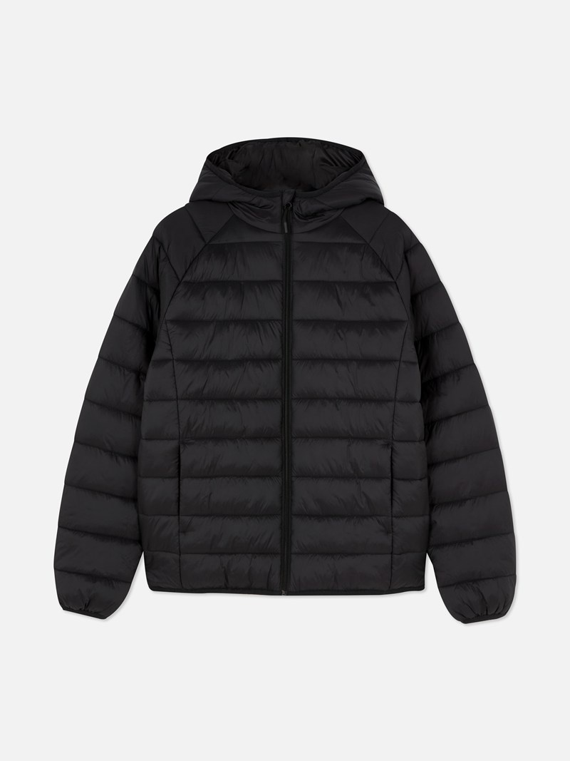 Abrigos Primark Essential Encapuchado Puffer Jacket Hombre Negras | 0231JPROT