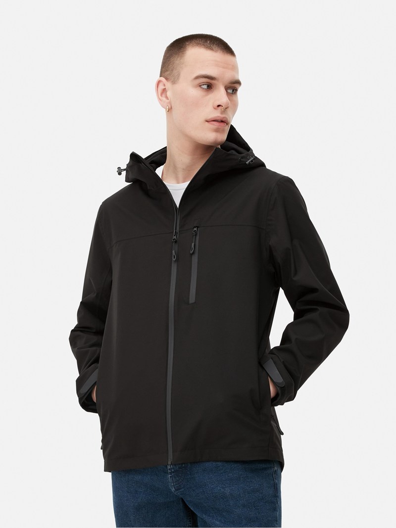 Abrigos Primark Essential Encapuchado Rain Jacket Hombre Negras | 4672AKOFB