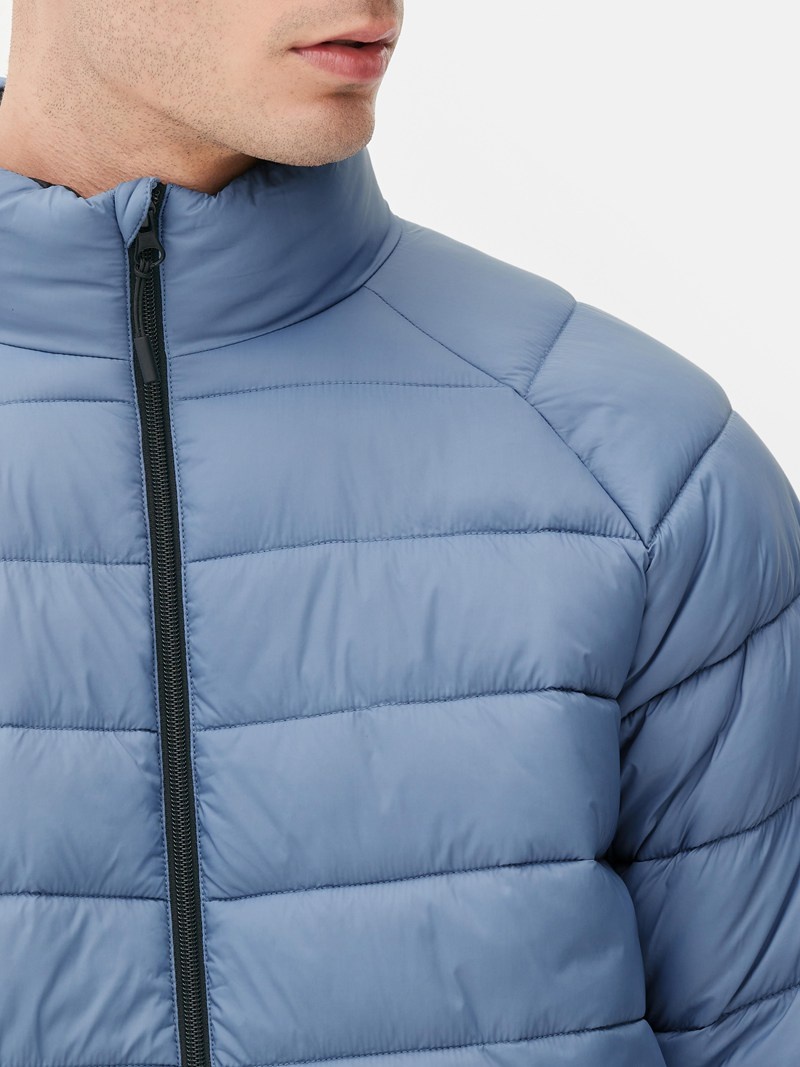 Abrigos Primark Essential Funnel Neck Puffer Jacket Hombre Azules Claro | 1493FIXAM