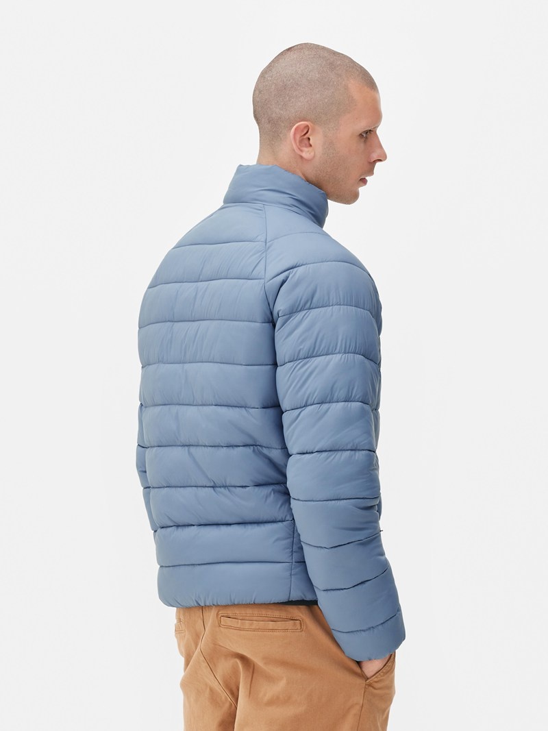 Abrigos Primark Essential Funnel Neck Puffer Jacket Hombre Azules Claro | 1493FIXAM