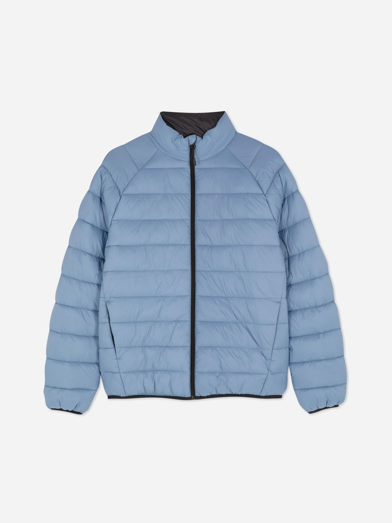 Abrigos Primark Essential Funnel Neck Puffer Jacket Hombre Azules Claro | 1493FIXAM