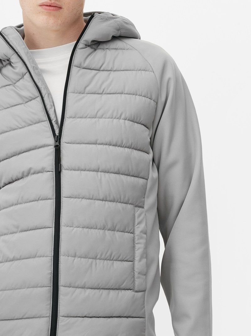 Abrigos Primark Híbrido Puffer Jacket Hombre Gris Claro | 7628BSUXN