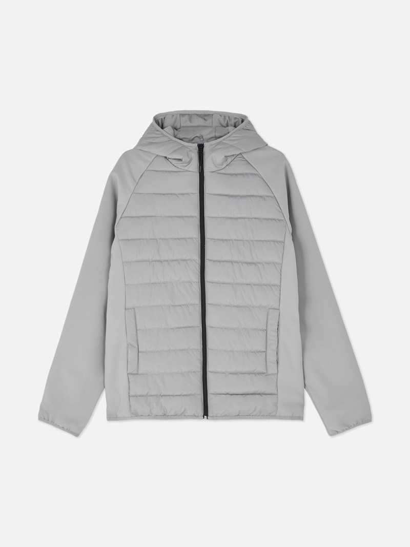 Abrigos Primark Híbrido Puffer Jacket Hombre Gris Claro | 7628BSUXN