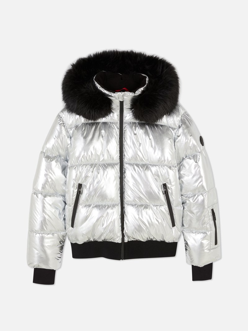 Abrigos Primark Metallic Encapuchado Puffer Jacket Mujer Plateadas | 6358UVLKX