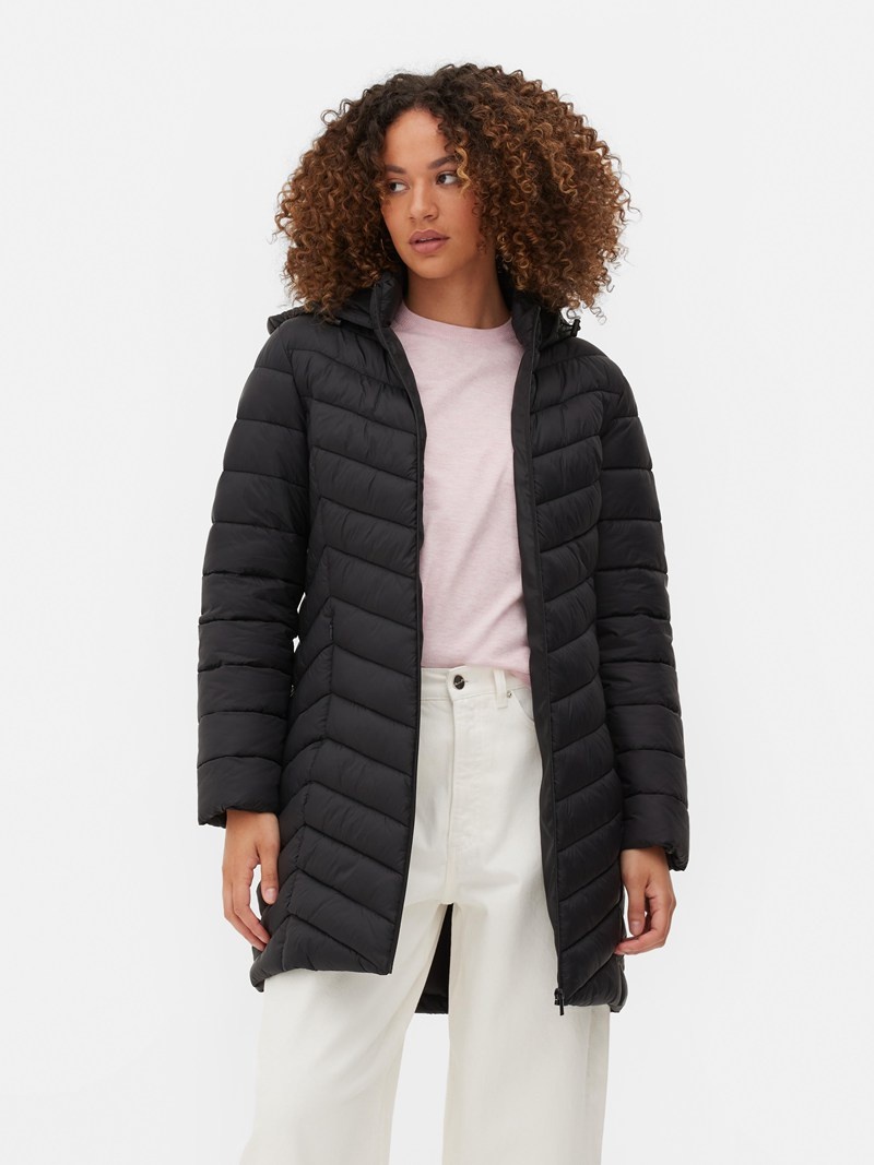 Abrigos Primark Super Light Longline Puffer Jacket Mujer Negras | 2309DBLOM