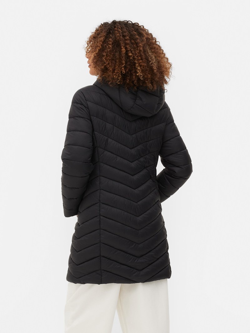 Abrigos Primark Super Light Longline Puffer Jacket Mujer Negras | 2309DBLOM