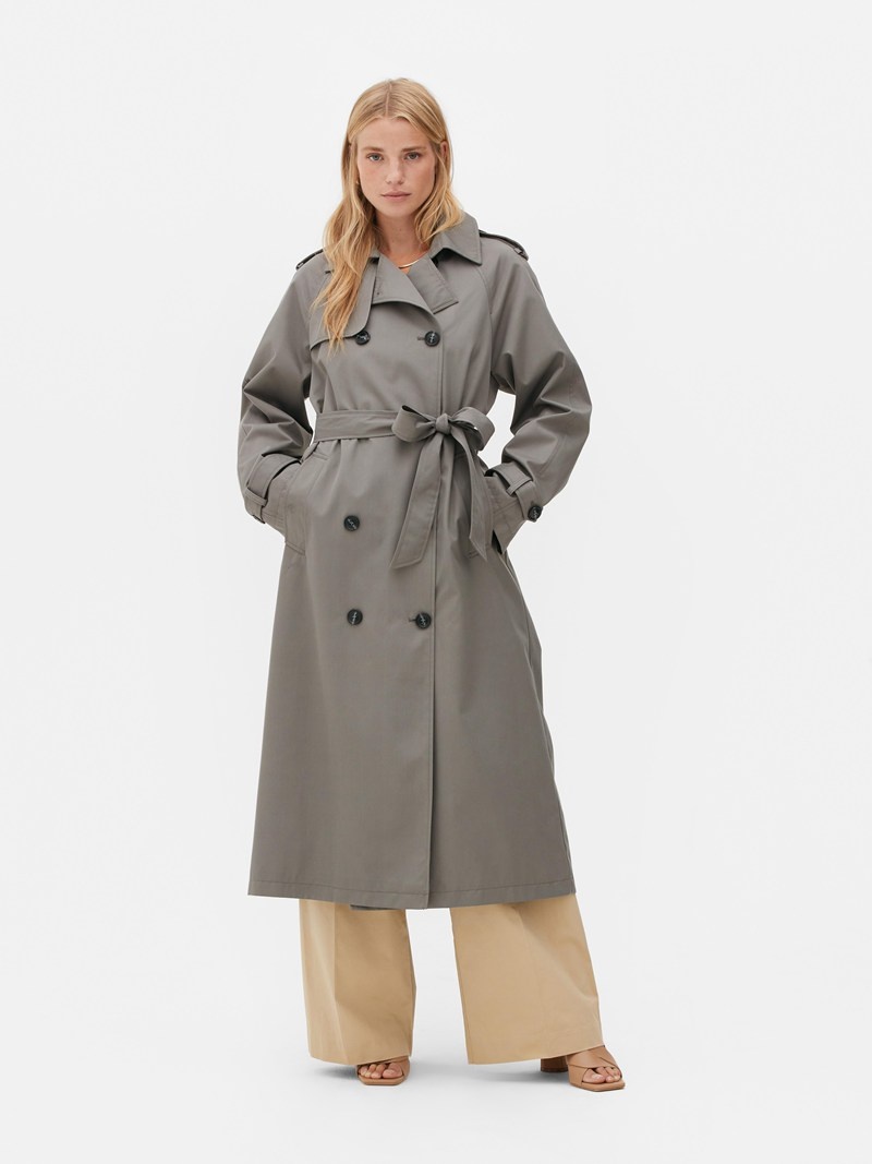 Abrigos Primark The Edit Longline Trench Mujer Gris Oscuro | 9746ODJQZ