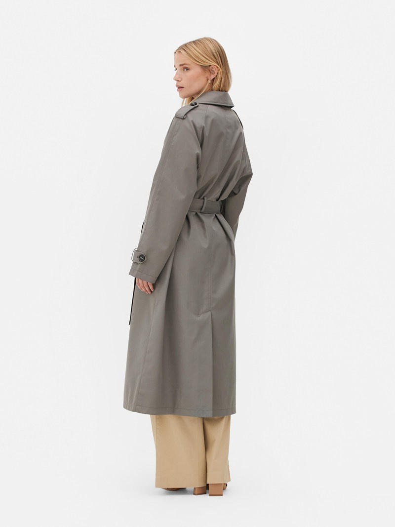 Abrigos Primark The Edit Longline Trench Mujer Gris Oscuro | 9746ODJQZ