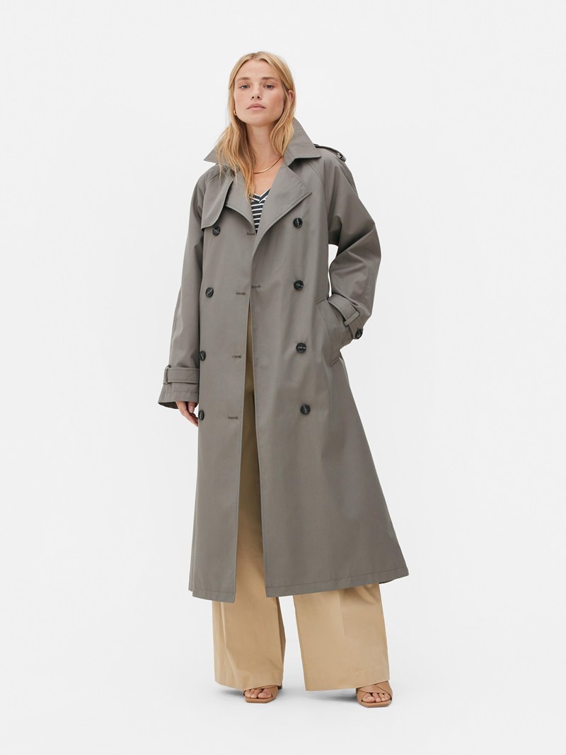 Abrigos Primark The Edit Longline Trench Mujer Gris Oscuro | 9746ODJQZ