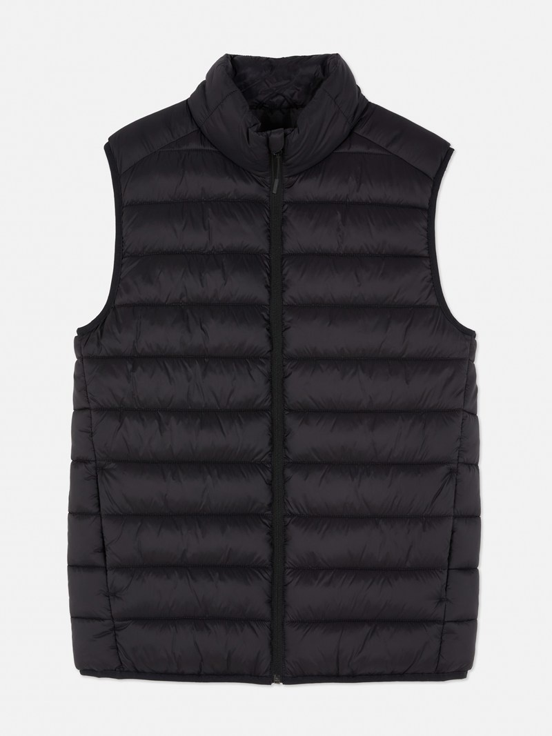 Abrigos Primark Zip Puffer Vest Hombre Negras | 1385HEARM