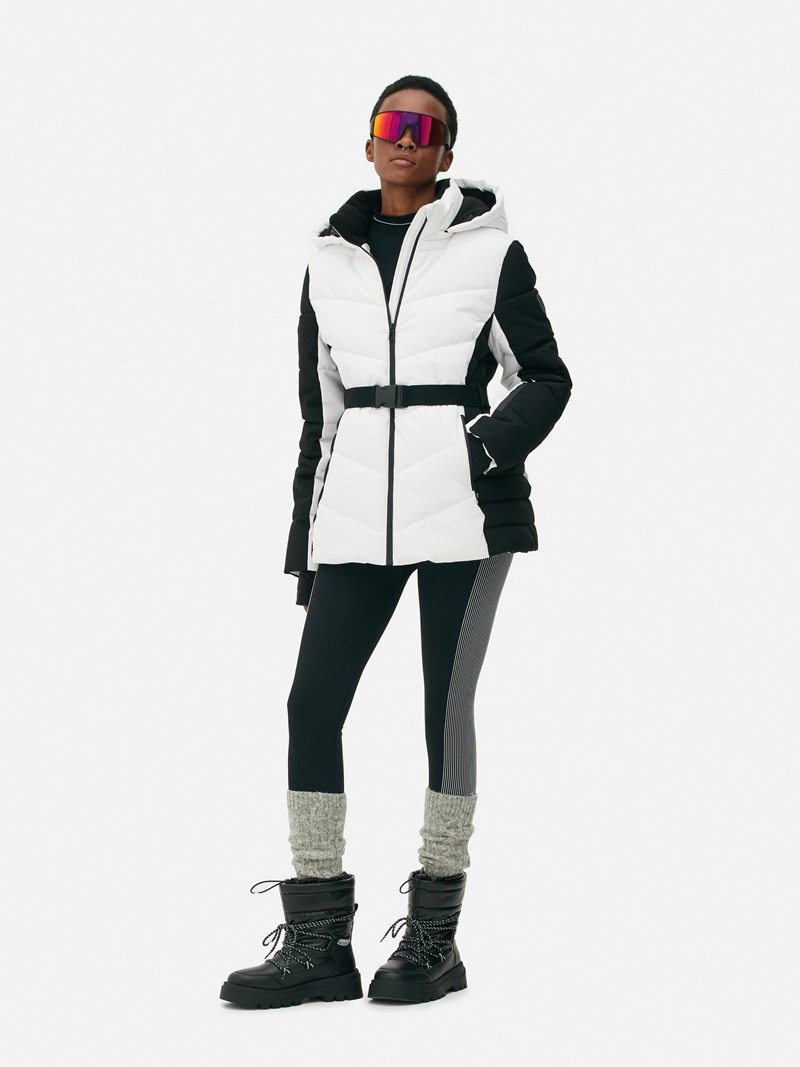 Abrigos Primark ed Puffer Jacket Mujer Blancas Negras | 0327KPLGD