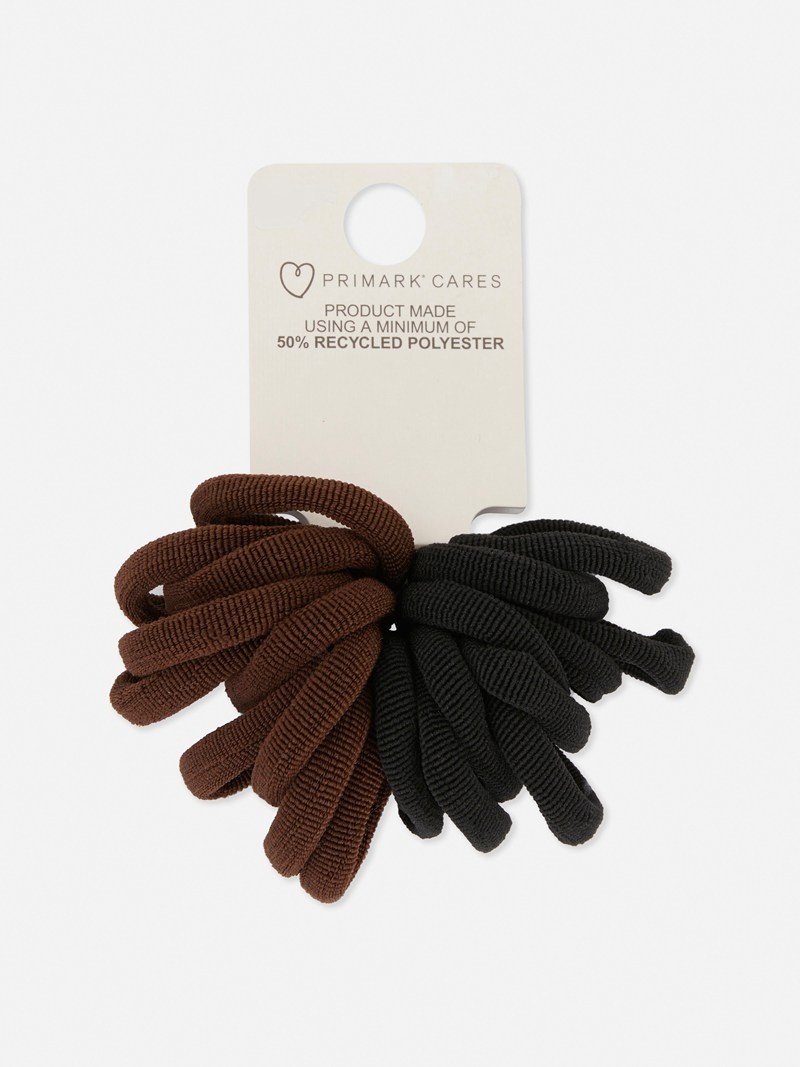 Accesorios Para El Cabello Primark 20Pack Fabric Hair Ties Mujer Negras | 8901JGXZY